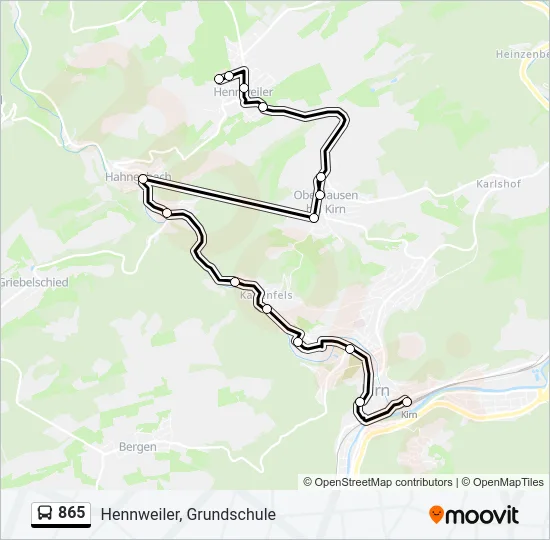 865 Bus Line Map