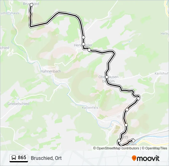 865 Bus Line Map