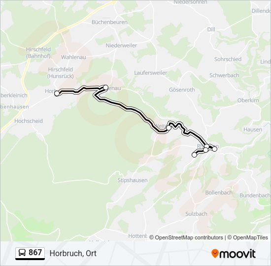 867 Bus Line Map