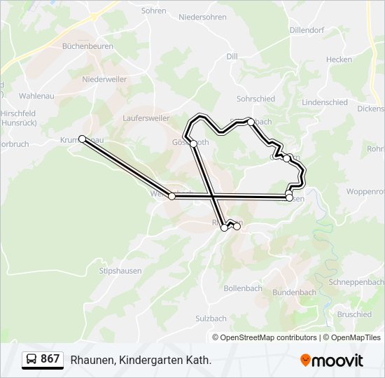 867 Bus Line Map