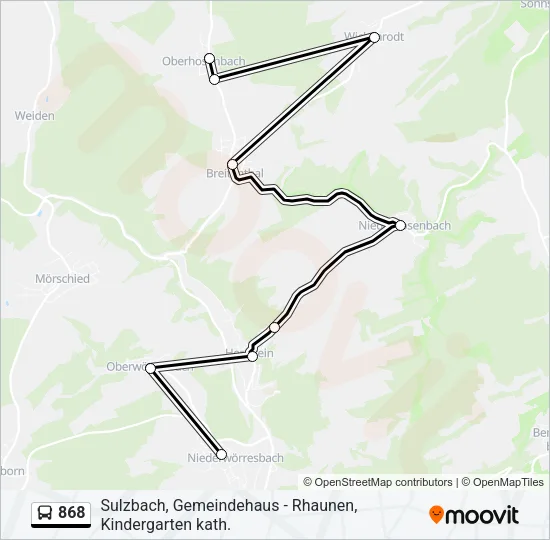 868 Bus Line Map