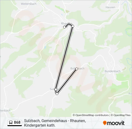 868 Bus Line Map