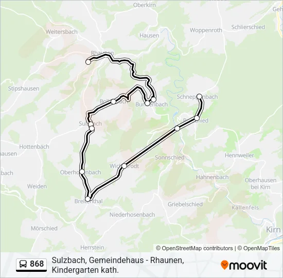 868 Bus Line Map