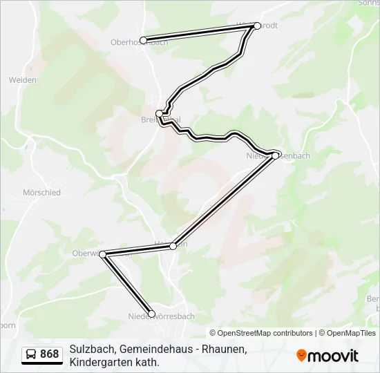 868 Bus Line Map