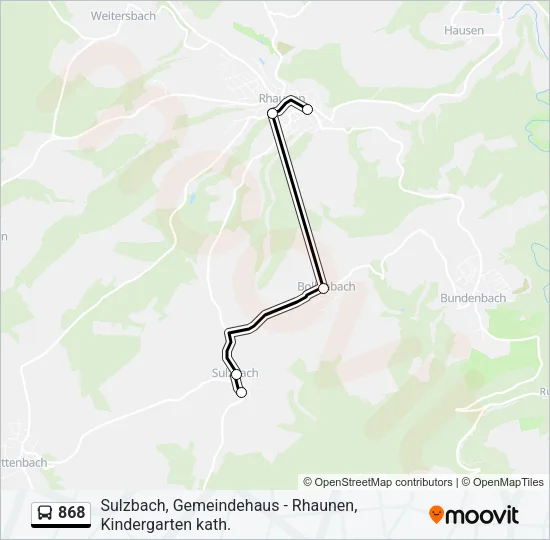 868 Bus Line Map