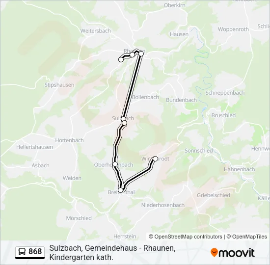 868 Bus Line Map