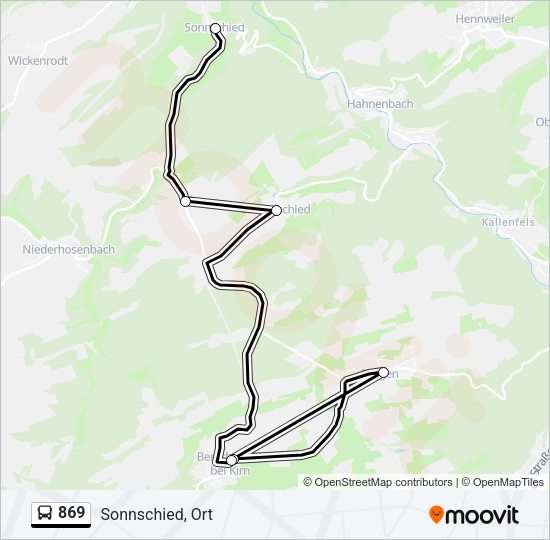 869 Bus Line Map