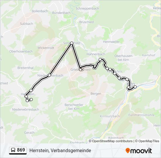 869 Bus Line Map