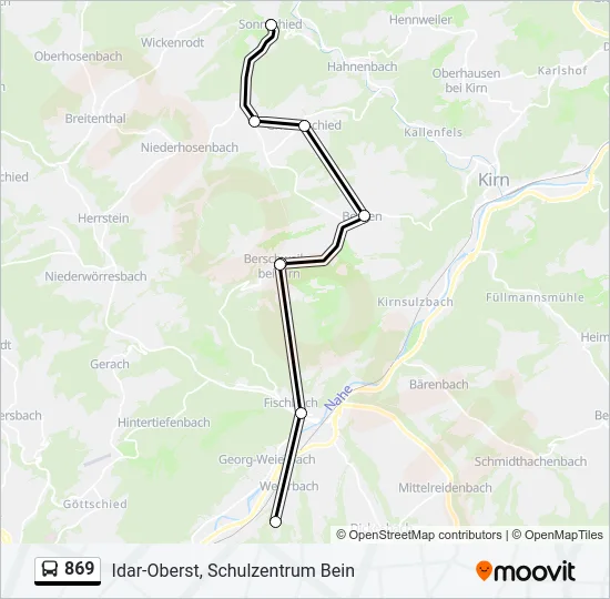 869 Bus Line Map