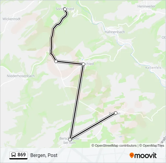 869 Bus Line Map