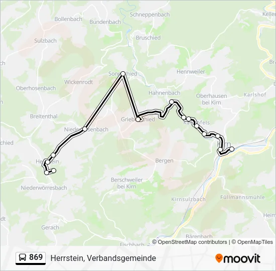 869 Bus Line Map