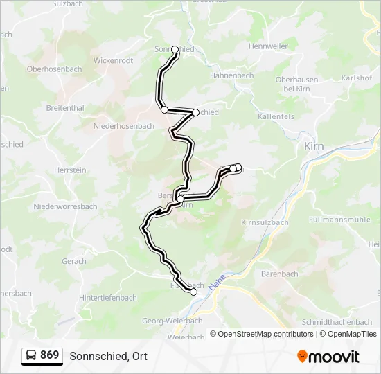 869 Bus Line Map