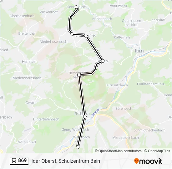 869 Bus Line Map