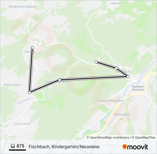 875 Bus Line Map