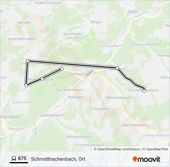 875 Bus Line Map