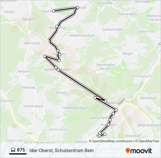 875 Bus Line Map
