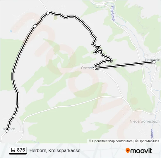 875 Bus Line Map