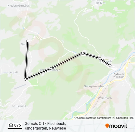 875 Bus Line Map
