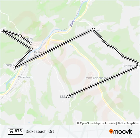 875 Bus Line Map