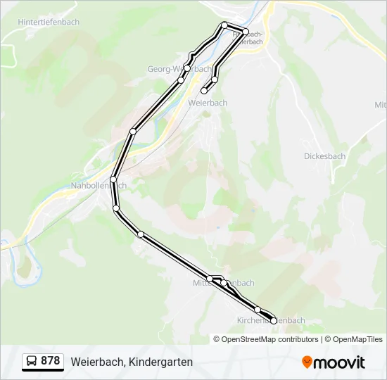 878 Bus Line Map