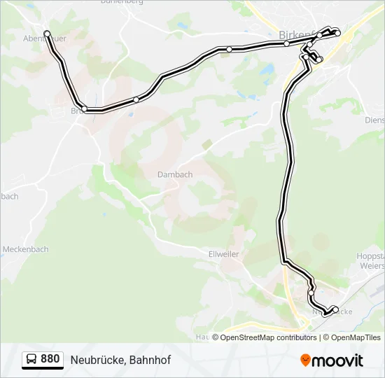 880 Bus Line Map