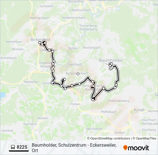 822S Bus Line Map