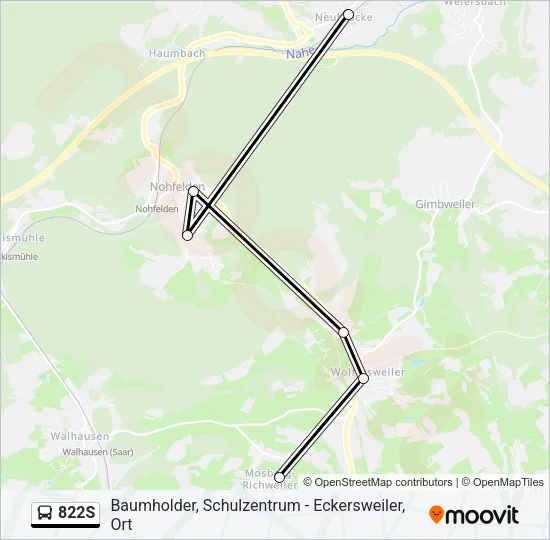 822S Bus Line Map