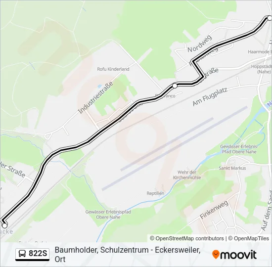 822S Bus Line Map