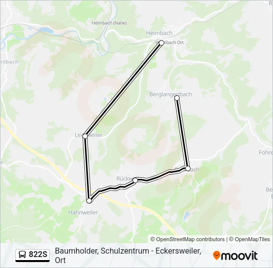 822S Bus Line Map