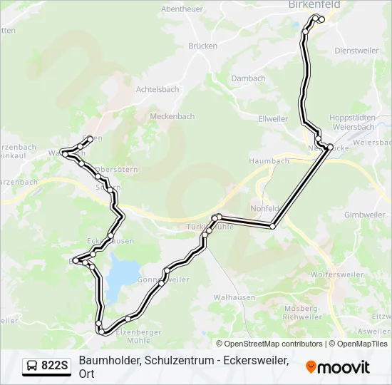 822S Bus Line Map
