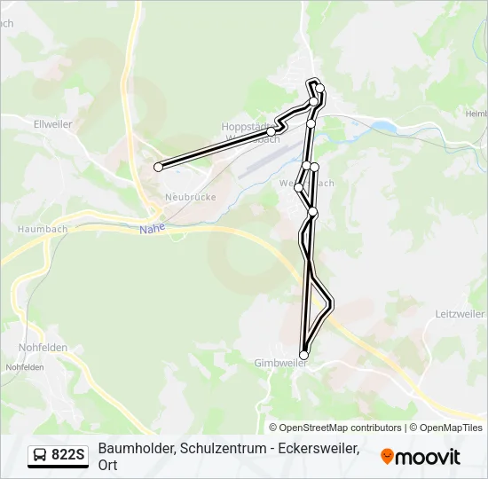 822S Bus Line Map