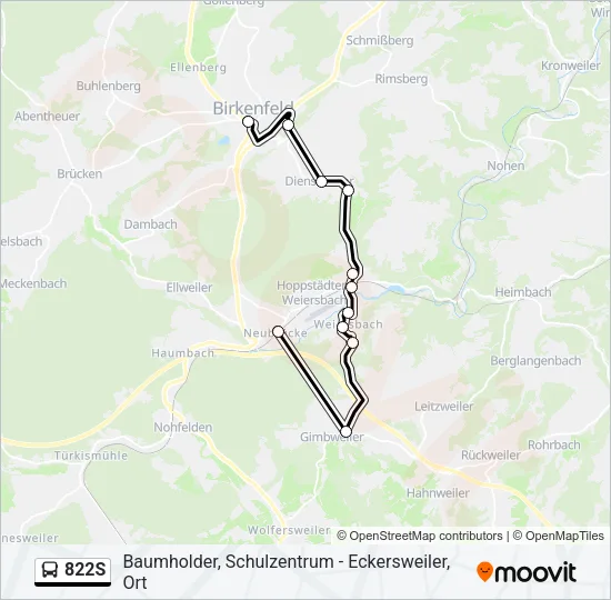 822S Bus Line Map