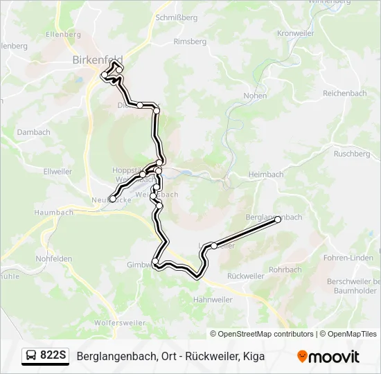 822S Bus Line Map