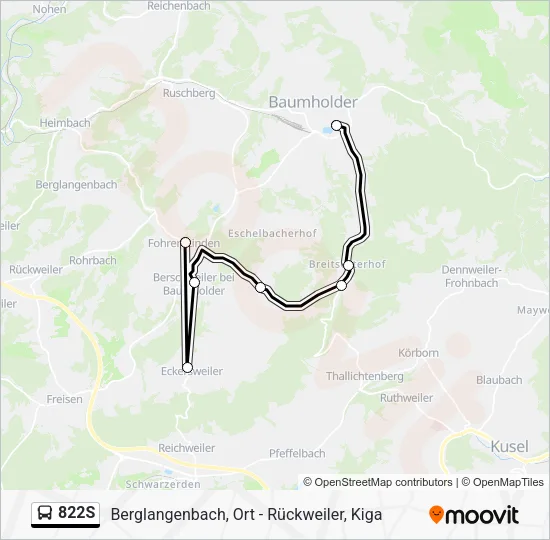 822S Bus Line Map