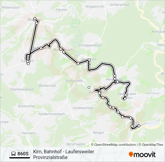 860S Bus Line Map