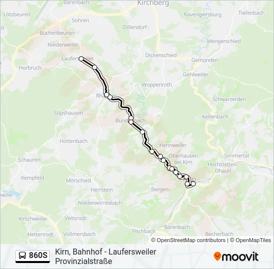 860S Bus Line Map