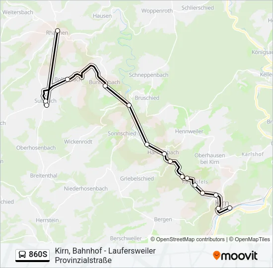 860S Bus Line Map