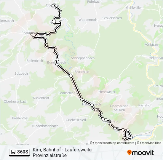 860S Bus Line Map