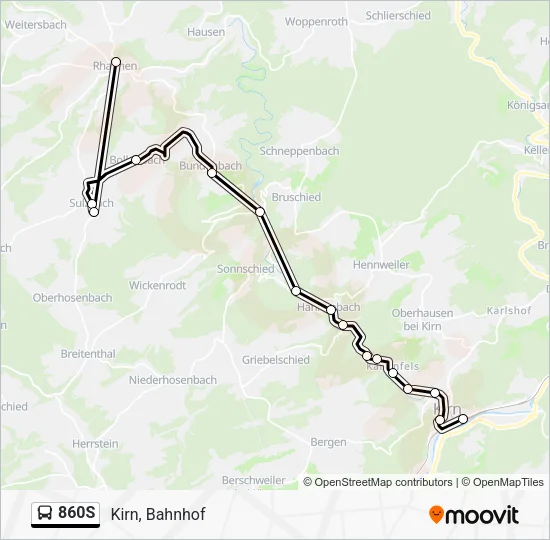 860S Bus Line Map