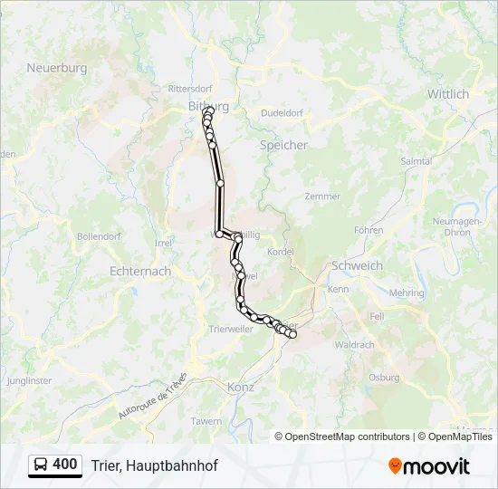 400 Bus Line Map