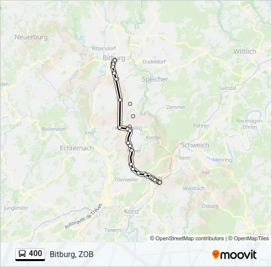 400 Bus Line Map
