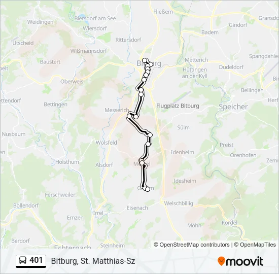401 Bus Line Map