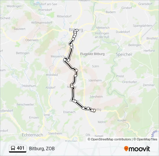 401 Bus Line Map