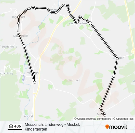 406 Bus Line Map