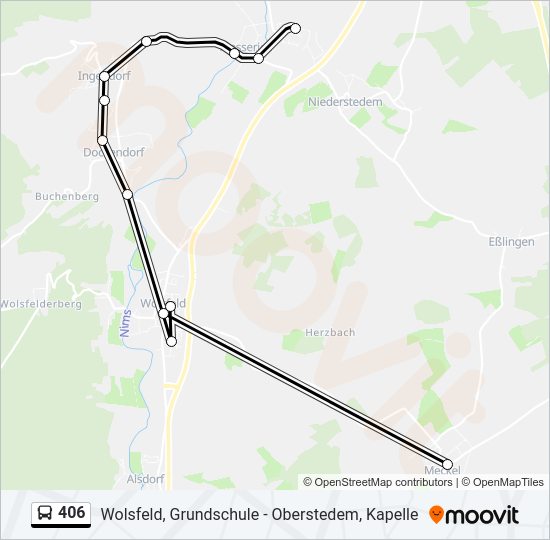406 Bus Line Map