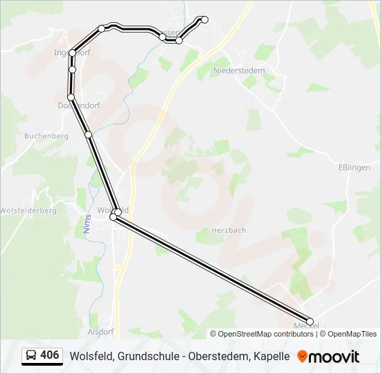 406 Bus Line Map