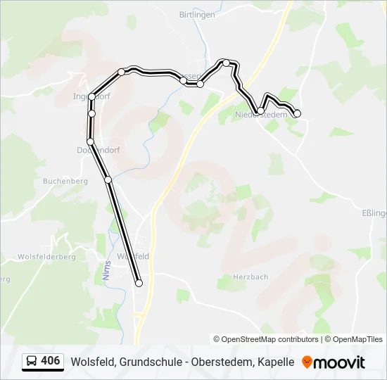 406 Bus Line Map