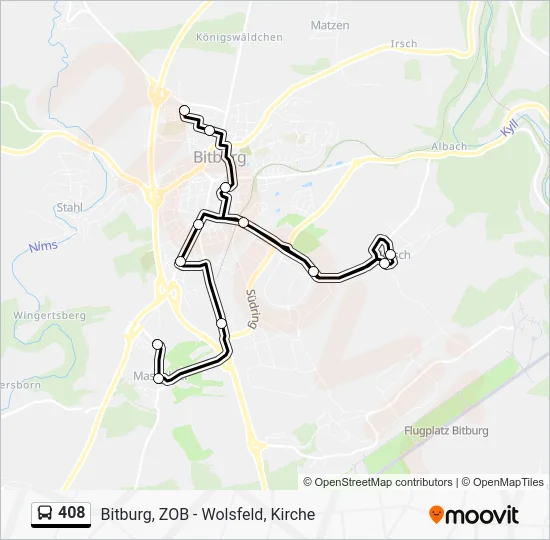 Автобус 408: карта маршрута