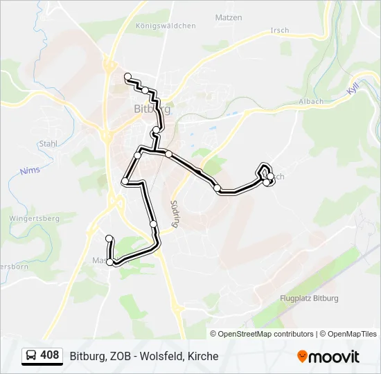 408 Bus Line Map