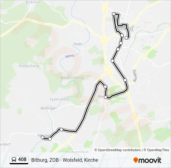 408 Bus Line Map
